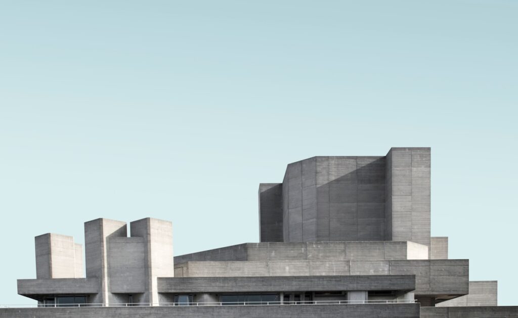 Modern concrete commercial structure
